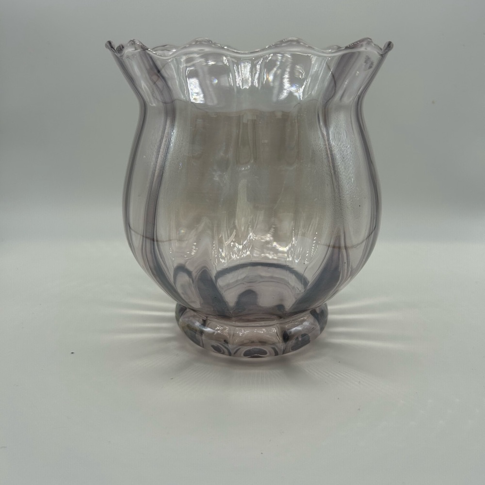 Hand-Blown Art Glass Vase - Subtle Purple